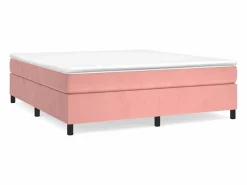 Online Clicnbuy Estructura de cama box spring terciopelo rosa 180x200 cm
