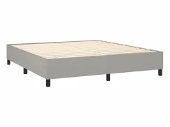 Clicnbuy Estructura de cama box spring tela gris claro 160x200 cm