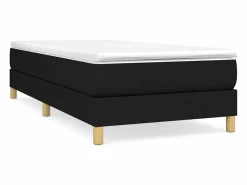 Clicnbuy Estructura de cama box spring tela negro 90x190 cm