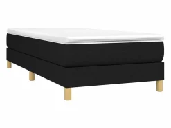Clicnbuy Estructura de cama box spring tela negro 90x190 cm