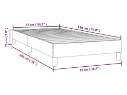 Clicnbuy Estructura de cama box spring tela negro 90x190 cm