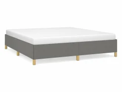 Discount Estructura de cama box spring tela gris oscuro 180x200 cm Somier - 180X200Cm