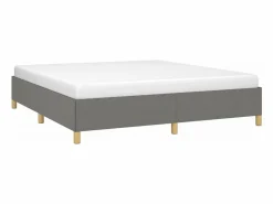 Discount Estructura de cama box spring tela gris oscuro 180x200 cm Somier - 180X200Cm