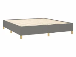 Discount Estructura de cama box spring tela gris oscuro 180x200 cm Somier - 180X200Cm