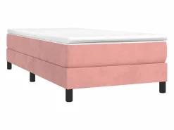 Clicnbuy Estructura de cama box spring terciopelo rosa 90x190 cm