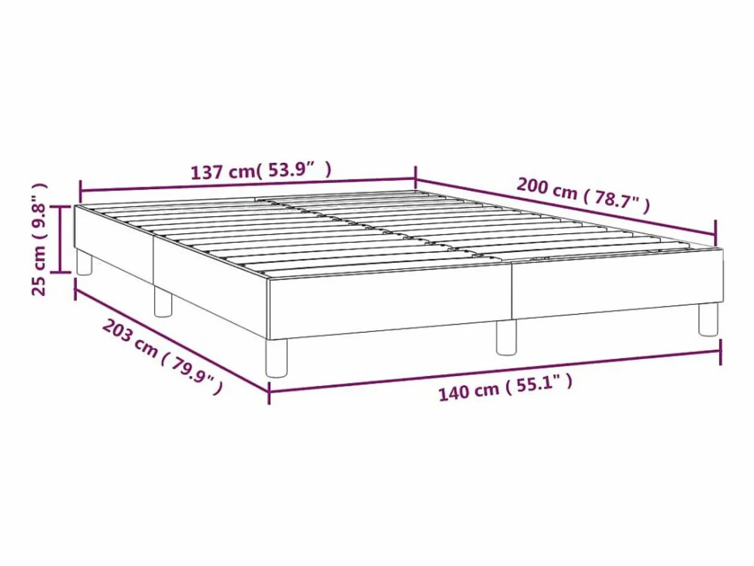 Discount Estructura de cama box spring cuero sintético 140x200 cm Somier Tapizado|Somier - 160X200Cm
