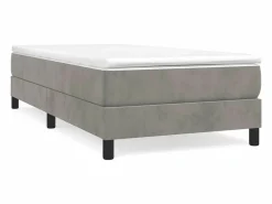 Sale Clicnbuy Estructura de cama box spring terciopelo gris claro 90x190 cm