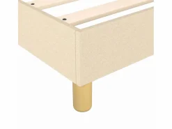 Clicnbuy Estructura de cama box spring tela color crema 90x200 cm