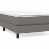 Clicnbuy Estructura de cama box spring tela gris oscuro 90x190 cm