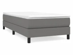 Clicnbuy Estructura de cama box spring tela gris oscuro 90x190 cm