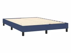 Discount Estructura de cama box spring tela azul 140x190 cm Somier - 140X190Cm