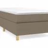 Clicnbuy Estructura de cama box spring tela gris taupe 90x190 cm