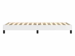 Discount Estructura de cama box spring cuero sintético blanco 90x190 cm Somier - 90X190Cm