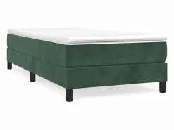New Clicnbuy Estructura de cama box spring terciopelo verde oscuro 90x200 cm