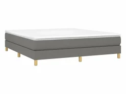 Sale Clicnbuy Estructura de cama box spring tela gris oscuro 160x200 cm