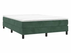 Clicnbuy Estructura de cama box spring terciopelo verde oscuro 140x190cm