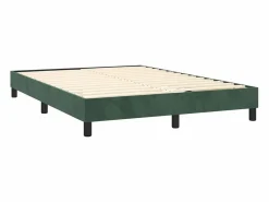 Clicnbuy Estructura de cama box spring terciopelo verde oscuro 140x190cm