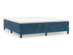 Clearance Clicnbuy Estructura de cama box spring terciopelo azul oscuro 180x200 cm