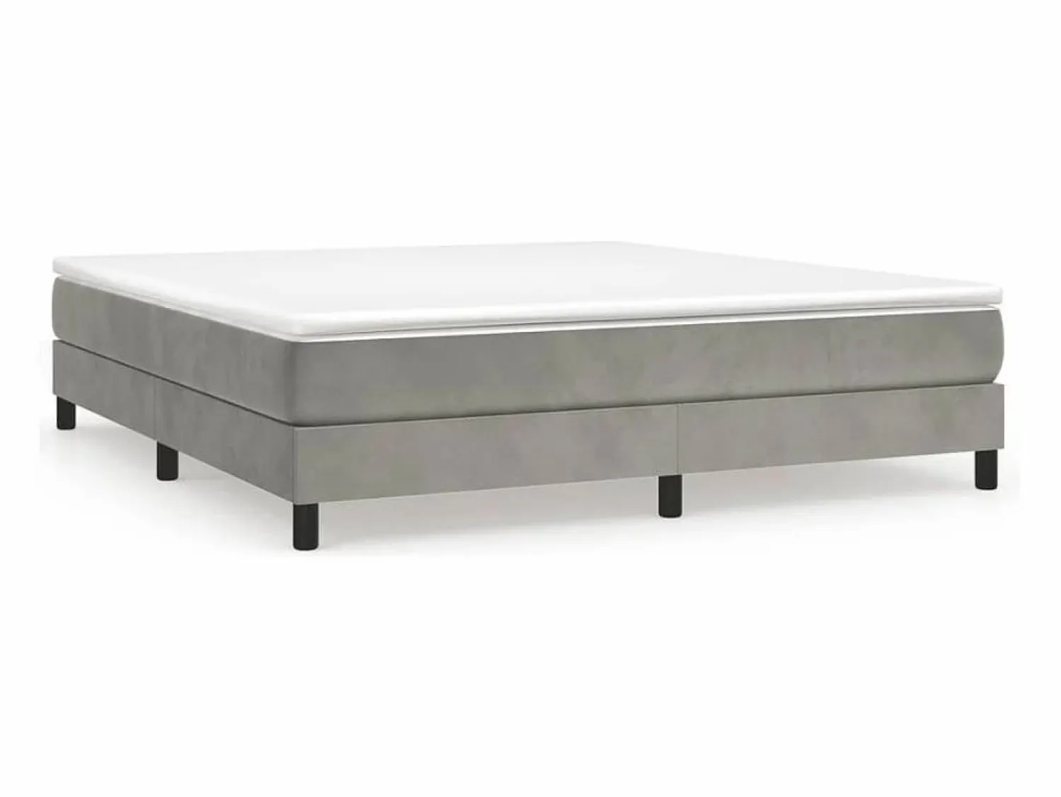 Clicnbuy Estructura de cama box spring terciopelo gris claro 160x200 cm