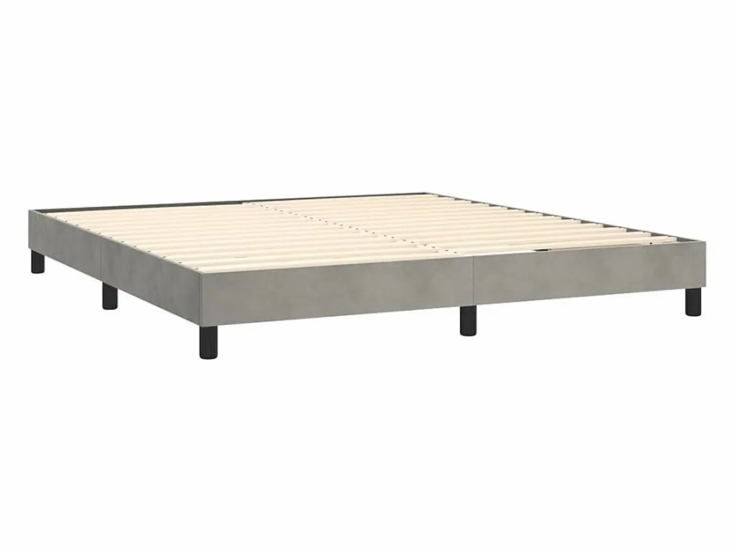 Clicnbuy Estructura de cama box spring terciopelo gris claro 160x200 cm