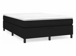 Clicnbuy Estructura de cama box spring tela negro 140x190 cm