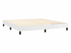 Sale Estructura de cama box spring cuero sintético blanco 180x200 cm Somier - 180X200Cm