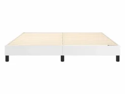 Sale Estructura de cama box spring cuero sintético blanco 180x200 cm Somier - 180X200Cm