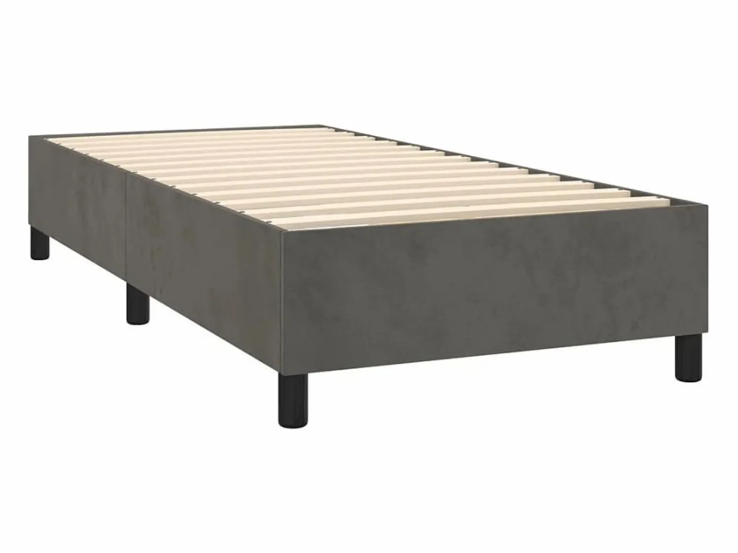 Online Estructura de cama box spring terciopelo gris oscuro 90x190 cm Somier - 90X190Cm