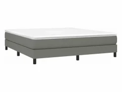 Clearance Estructura de cama box spring tela gris oscuro 160x200 cm Somier - 160X200Cm