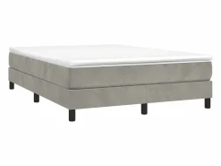Outlet Clicnbuy Estructura de cama box spring terciopelo gris claro 140x190 cm