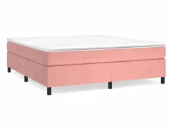 Discount Clicnbuy Estructura de cama box spring terciopelo rosa 160x200 cm