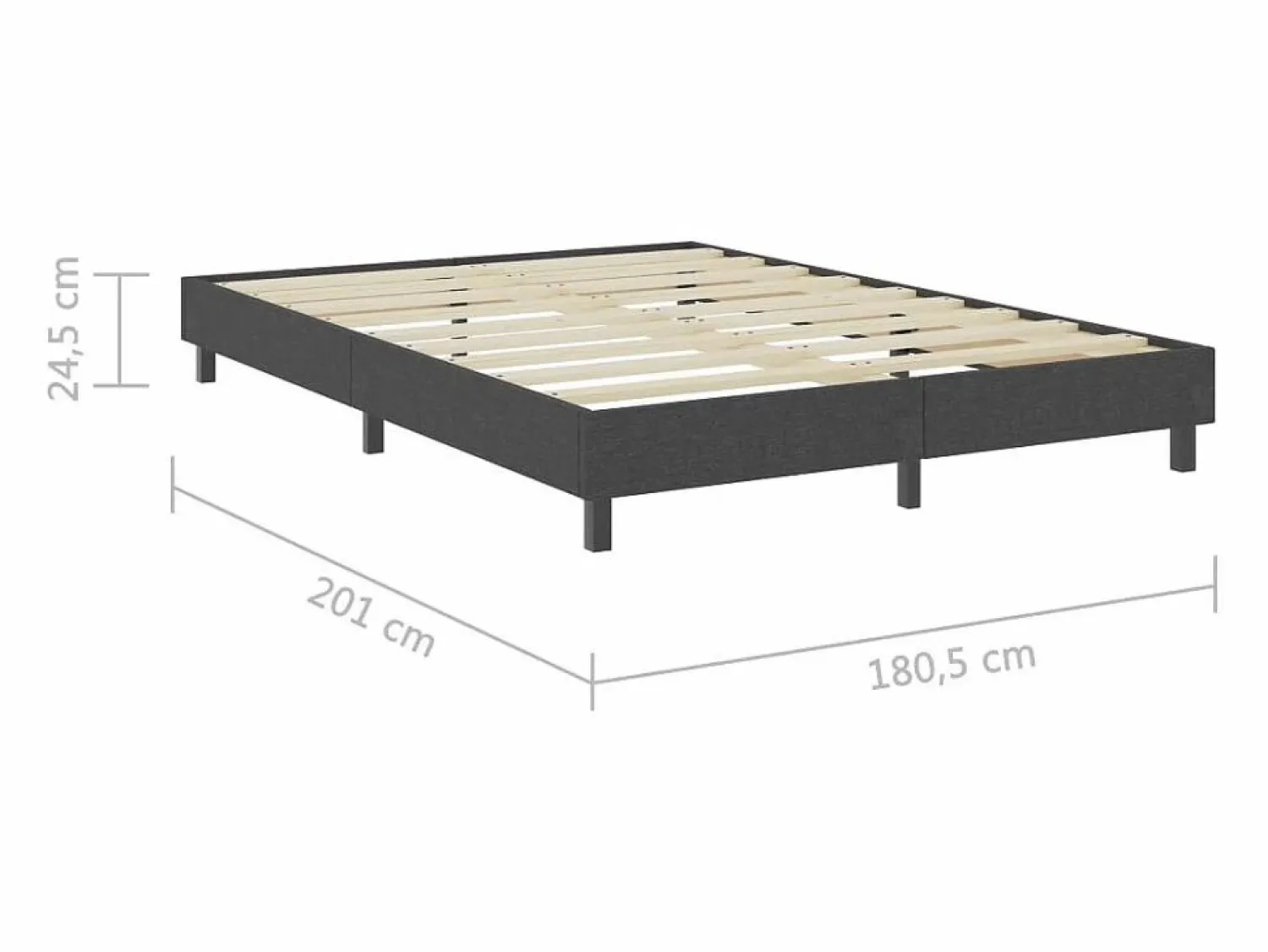 Clicnbuy Estructura de cama Box Spring tela gris 180x200 cm