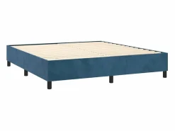 Clicnbuy Estructura de cama box spring terciopelo azul oscuro 160x200 cm