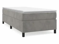 Clearance Clicnbuy Estructura de cama box spring terciopelo gris claro 90x190 cm