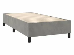 Clearance Clicnbuy Estructura de cama box spring terciopelo gris claro 90x190 cm