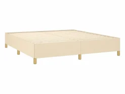 Sale Estructura de cama box spring tela color crema 180x200 cm Somier - 180X200Cm