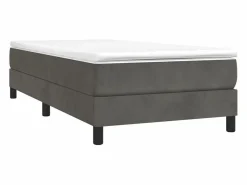 Clicnbuy Estructura de cama box spring terciopelo gris oscuro 90x190 cm