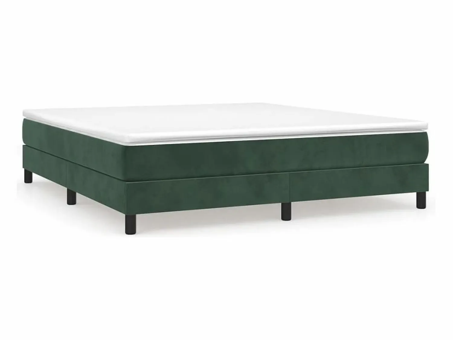 Clicnbuy Estructura de cama box spring terciopelo verde oscuro 160x200cm