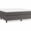 Best Clicnbuy Estructura de cama box spring cuero sintético gris 180x200 cm