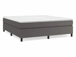 Best Clicnbuy Estructura de cama box spring cuero sintético gris 180x200 cm