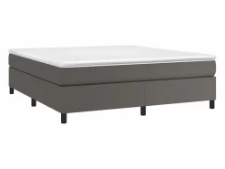 Best Clicnbuy Estructura de cama box spring cuero sintético gris 180x200 cm