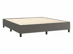 Best Clicnbuy Estructura de cama box spring cuero sintético gris 180x200 cm