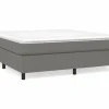 Clicnbuy Estructura de cama box spring tela gris oscuro 180x200 cm