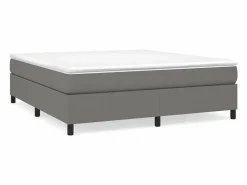 Clicnbuy Estructura de cama box spring tela gris oscuro 180x200 cm