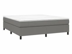 Clicnbuy Estructura de cama box spring tela gris oscuro 180x200 cm