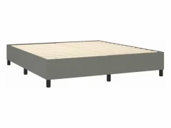 Clicnbuy Estructura de cama box spring tela gris oscuro 180x200 cm