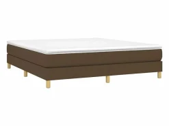 Discount Estructura de cama box spring tela marrón 180x200 cm Somier - 180X200Cm