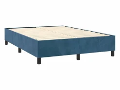 Online Clicnbuy Estructura de cama box spring terciopelo azul oscuro 140x190 cm