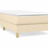 Outlet Clicnbuy Estructura de cama box spring tela color crema 90x190 cm
