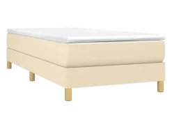 Outlet Clicnbuy Estructura de cama box spring tela color crema 90x190 cm